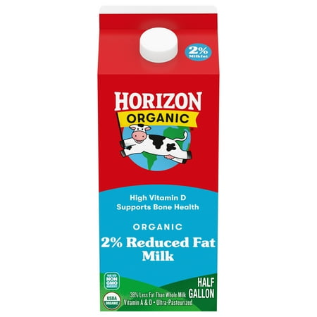 Horizon Organic High Vitamin D 2 Percent Milk, High Vitamin D Reduced Fat, 64 fl oz Carton