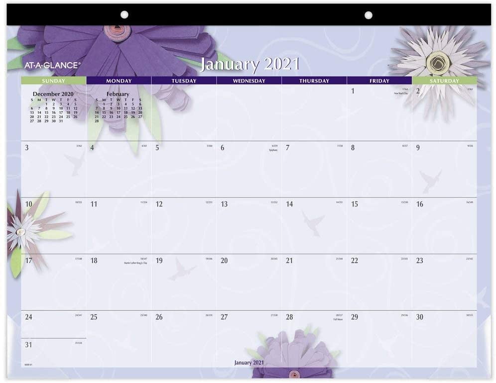 2021 Desk Calendar by AT-A-GLANCE, Monthly Desk Pad, 21-3 ...