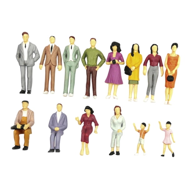 Figuras en miniatura a escala 1/25, maquetas de escenas en miniatura, artículos de colección y accesorios para casas de muñecas. 14 piezas