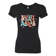 thumbnail image 2 of Wild Bobby Beauty From Ashes Groovy Font With Stars Vintage Women Slim Fit Junior Tee, Black, Medium, 2 of 6