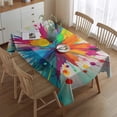 thumbnail image 2 of Colorful Radial Paint Burst Rectangle Tablecloth 60"x84",Waterproof Polyester Rectangle Table Cloth, Wipeable Spillproof Polyester Tablecloth for Dining, Camping, Indoor and Outdoor, 2 of 5