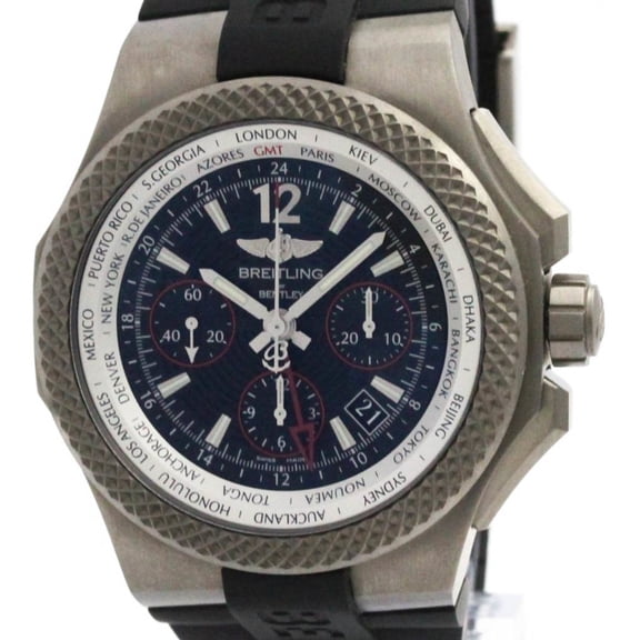 Pre-Owned BREITLING Bentley GMT Light Body Titanium Mens Watch EB0433 Polished