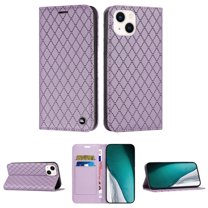 TECH CIRCLE for Apple iPhone 13 RFID Blocking Wallet Case with  Cash Credit Card Slots,Magnetic Closure Flip Holder Shockproof Phone Cover,Purple