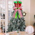 thumbnail image 2 of Christmas Tree Topper Hat, Elf Legs Tree Topper, Tree Topper Christmas Decorations with Bow Ribbon Christmas Tree Ornaments for Home Decor Xmas Gift 8.3inch, 2 of 7