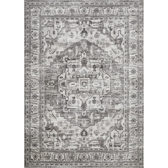 Loomaknoti Rhane Alvner 8' x 10' Light Grey Oriental Indoor Polypropylene Area Rug