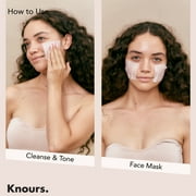 Knours. Plump Pad | Natural Plant | Smooth Lines, Firming, Elasticity | Collagen Support | 2-in-1 Toner Pad + Face Mask | Holy Basil | Power Elasticity-Boosting | All Skin | 110 Count | 185ml/6.25oz