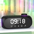 thumbnail image 3 of Toystoory Mini receptor de radio FM portátil ABS con sonido HiFi, altavoz Bluetooth RGB integrado y reloj despertador dual mejorado. Electrodomésticos negro, 3 of 6