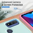 thumbnail image 5 of TASHHAR Moto G Play 2023 Case with Screen Protector and Magnetic Ring Kickstand Military Grade Double Layer Drop Protection Rugged Detachable for Motorola G Play 2023 Phone - Teal Pink, 5 of 8