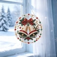 thumbnail image 5 of Christmas Pearl Diamond Painting Suncatcher Kit, DIY Craft, Pre-Assembled Metal Chain, Acrylic Round Board with Lace Edge, 3D Mixed-Sized Pearl Beads Craft, Festive Window Wall Decor, 5 of 5