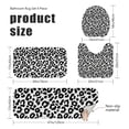 thumbnail image 3 of Black and White Leopard Print Bathroom Rug Set 4 Piece,Includes Contour,Lid Cover,Bath Mat,Non-Slip Extra Soft Absorbent Washable, 3 of 4