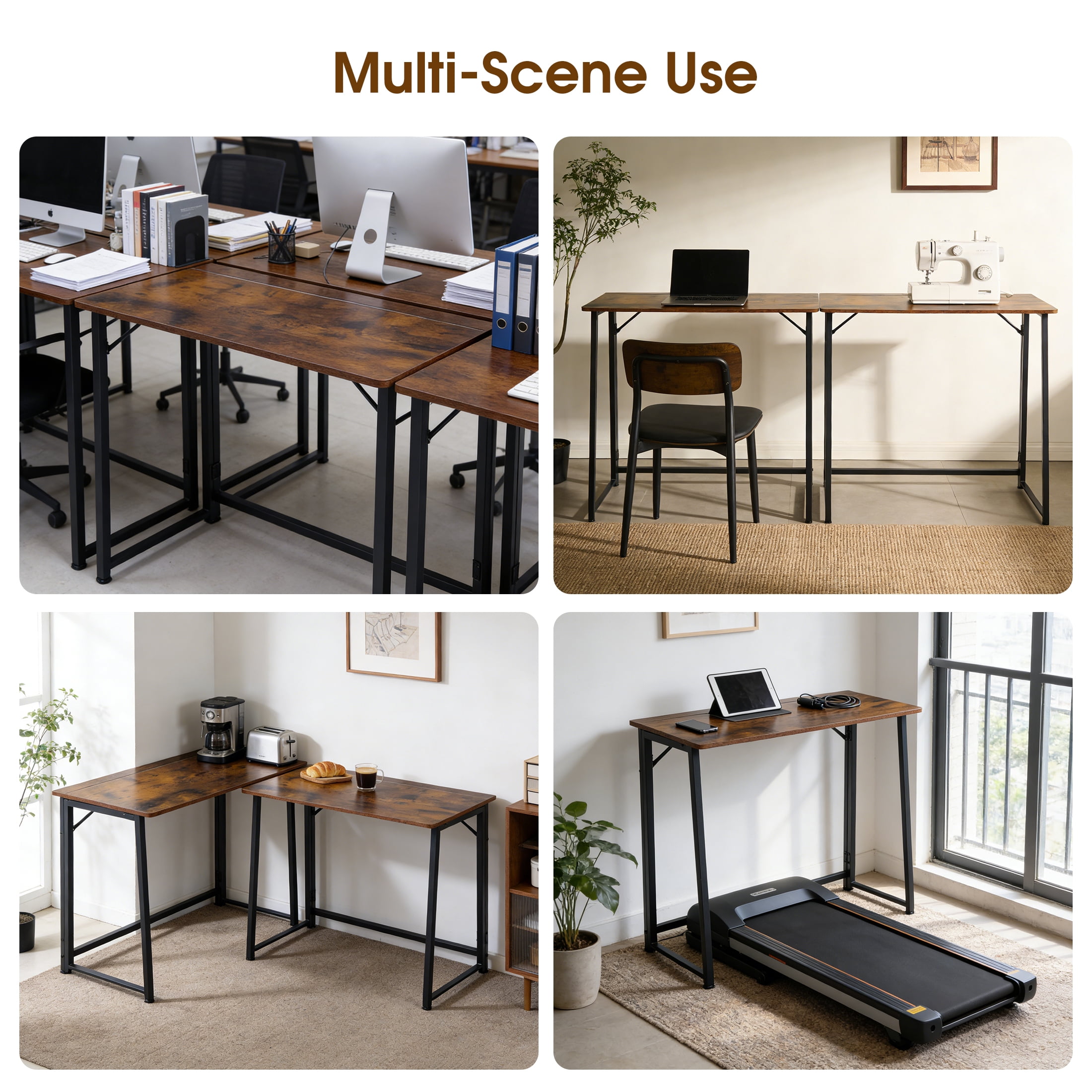 Gianna Foldable Desk, Space-Saving Small Workstation Table, Easy Assembly for Home Office, RV, Dorm – 31.5 inch Portable Computer Writing Desk