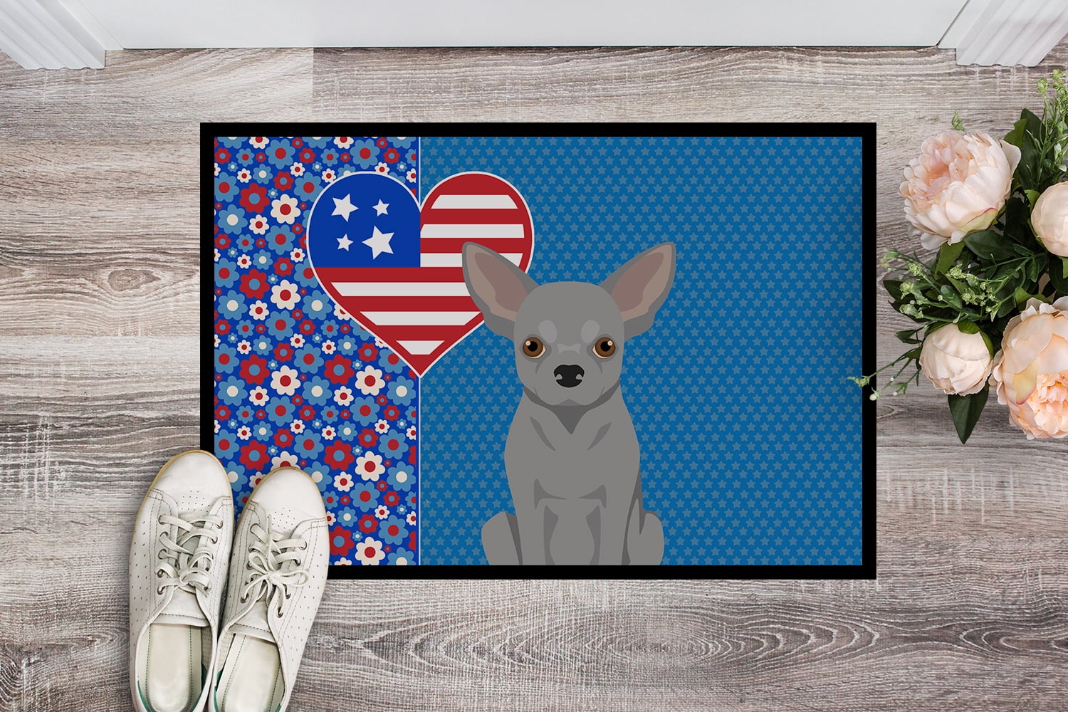 Silver Chihuahua Indoor or Outdoor Mat 24x36 36 in x 24 in
