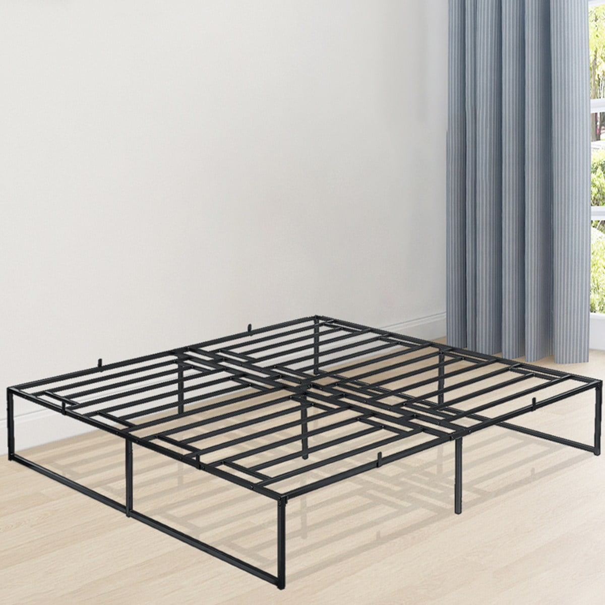 Insma Heavy Duty Metal Bed Frame with Underbed Storage, No Box Spring