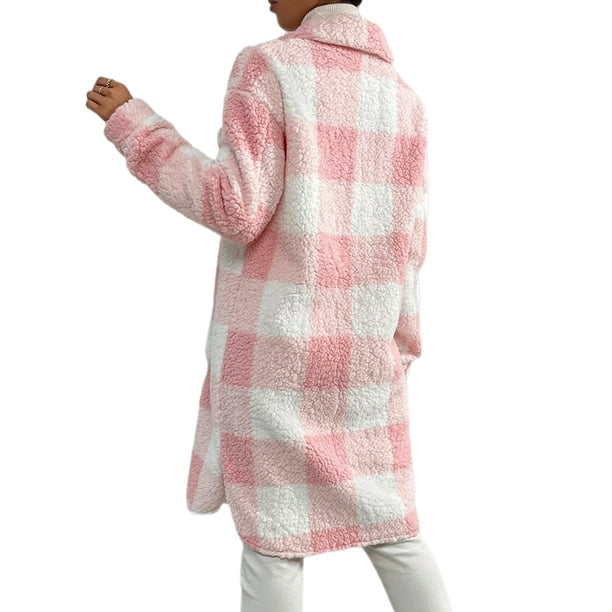 Pink clearance checkered coat