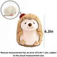 thumbnail image 2 of Fluffy Hedgehog Plush Toy -6.3 '' Hug Apple Decor Hedgehog Stuffed Animal Doll Nursery Animal Theme Party Decor Gift, 2 of 6