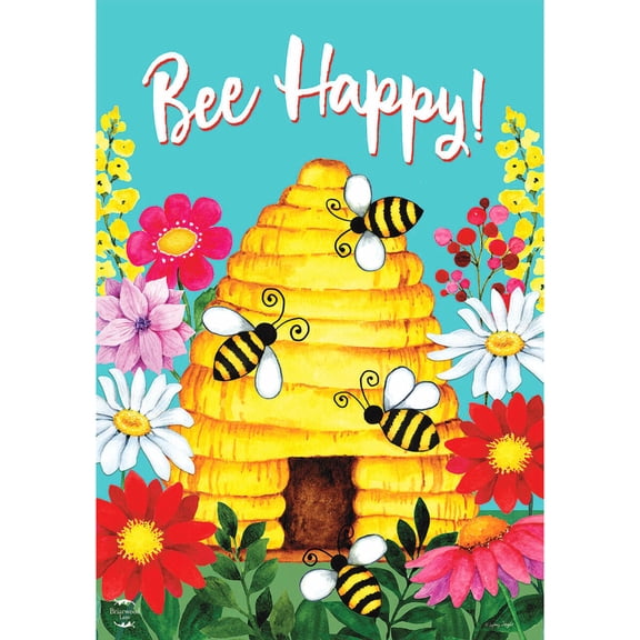 Briarwood Lane Garden Flag 12x18 For Outdoor Bee Happy Hive Spring For Spring Garden Flag Flags For Outside