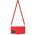 thumbnail image 3 of SaniMore Case for Motorola Moto G Play 2023, PU Leather 3D Lattice Stylish for Girls Crossbody Lanyard Flip Kickstand Card Slots Cash Pocket Magnetic Clasp Protective Shockproof Wallet Shell, Red, 3 of 9
