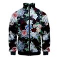 thumbnail image 2 of Chaqueta con estampado 3D de plantas y flores para hombre, abrigo de manga larga con estampado retro, chaquetas con cremallera de gran tamaño y personalidad para mujer, blusas de calle, 2 of 4