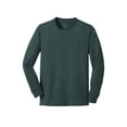 thumbnail image 5 of Port & Company Youth Long Sleeve Core Cotton T-Shirt Dark Green X-Small, 5 of 6