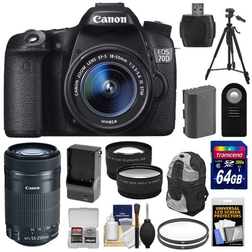 Canon EOS 70D Digital SLR Camera & EF-S 18-55mm IS with 55-250mm