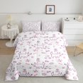 thumbnail image 2 of Feelyou Child Kawaii Dog Queen Comforter Set, Flower Floral Plant Bedding Sets, Cartoon Dalmatian Animal Reversible Bedding Comforter Set, Microfiber Bedroom Decor, 3-Piece, 2 of 8