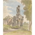 thumbnail image 2 of Carlo Labruzzi 15x18 Gold Ornate Wood Frame and Double Matted Museum Art Print Titled - Ruins at Capua, 2 of 4