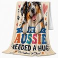 thumbnail image 2 of Dog Portrait Colorful Pet Artwork Playful Graphic Style Dog Lovers Colorful Pet Portrait Warm Flannel Blanket, Pet Adoption Gift for Living Room and Bedroom Home Decor, 2 of 9