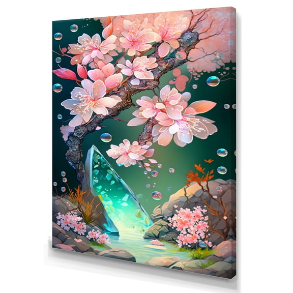Designart Cherry Blossums Tree V Canvas Wall Art