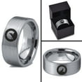 thumbnail image 4 of Tungsten Howling WolfBand Ring 8mm Men Women Comfort Fit Gray Flat Cut Brushed Polished, 4 of 4