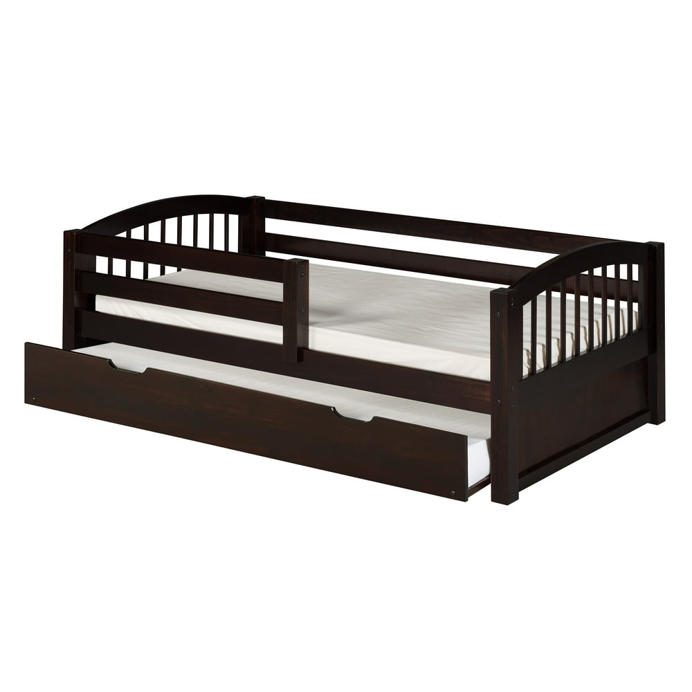 Camaflexi Twin Size Day Bed with Front Guard Rail & Twin Trundle - Arch