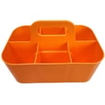 thumbnail image 4 of Enjoy Organizer - Small Stackable Plastic Caddy with Handle 6 Compartment | Desk, Makeup, Dorm Caddy, Classroom Art Organizers - 4 Pack, Made In USA - Orange, 4 of 7