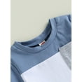 thumbnail image 6 of Toddler Baby Boy Clothes Set 6M 12M 18M 24M 3Y Short Sleeve Contrast T Shirt Tops Elastic Waist Shorts Cute Newborn Summer Outfit, 6 of 10