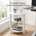 thumbnail image 5 of ZEXVIDA Round Side Table, 3-Tier Small Round End Table WithOpen Storage Shelves, Nightstand for Small Spaces, Living Room,White, 5 of 10