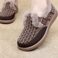 thumbnail image 4 of Winter Plush Cotton Casual Shoes for Women Comfortable Slip On Fleece Lined Loafers Platform Non Slip Dress Walking Shoes Brown Size 9.5, 4 of 8