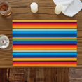 thumbnail image 4 of Abstract Mexican Stripes Placemats Set of 4,Wipeable Washable Table Mats for Dining Tables, Colorful Lines Place Mats for Kitchen Event Party Tabletop Decor, 4 of 9