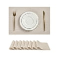 thumbnail image 1 of Juego de 8 manteles individuales Leetaltree de PVC resistente al calor, color beige y blanco, 1 of 9