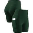 thumbnail image 3 of Cadmus 6'' Plus Size High Waist Yoga Shorts for Women Workout Running Shorts Naked Feeling Biker Shorts Deep Pockets, Dark Green, 2XL, 3 of 8