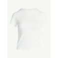 thumbnail image 2 of Scoop Women’s Stretch Cotton Blend Baby Tee with Short Sleeves, Sizes XS-XXL, 2 of 5