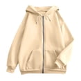 thumbnail image 6 of UDAUDU Womens Zip Up Hoodies Long Sleeve Casual Oversized Sweatshirts with Pockets 2026 Fall Fashion Comfortable Jacket Beige 2XL, 6 of 8