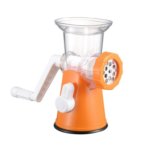 Farfi Powerful Meat Grinder Multifunctional Manual Food Cutter Blender Grinding Tool (Orange)