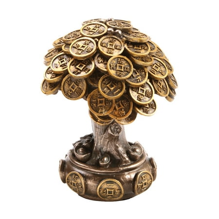 Feng Shui Bronze Golden Money Coin Prosperity Tree Home Decoration