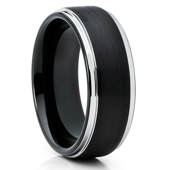 Black Tungsten Ring,8mm Wedding Ring,Tungsten Carbide Ring,Anniversary Ring,Black Wedding Ring,Comfort Fit Ring