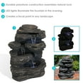 thumbnail image 3 of Sunnydaze Rocky Falls Resin Outdoor Water Fountain with Lights, 3 of 9