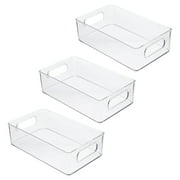 3 Pcs Drawer Type Fridge Storage Boxes Delicate Storage Bins (Transparent)