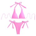 thumbnail image 1 of Women Swimsuits Solid Color Triangle Stylish Adjustable Lace Up Bikinis Red Bathing Suits for Women M, 1 of 6