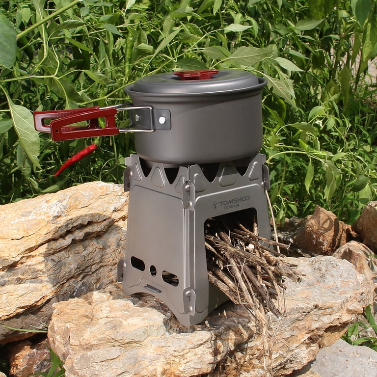 TOMSHOO Portable Titanium Wood Camping Stove for Outdoor Survival Cooking  Picnic - Walmart.com