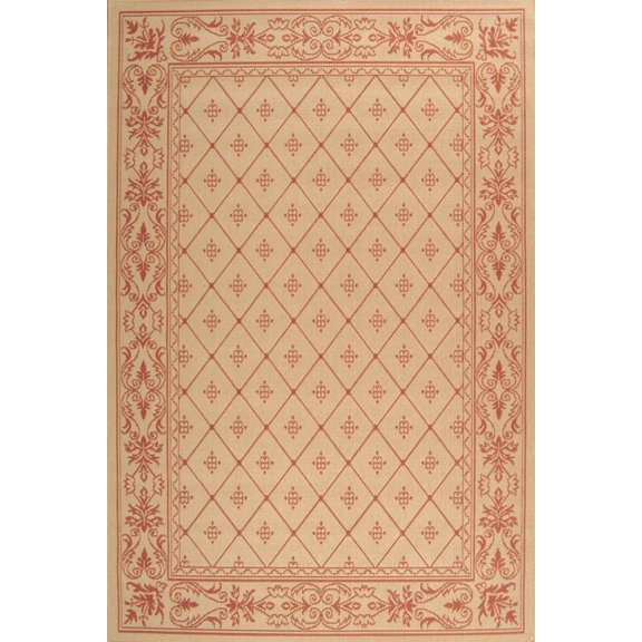 Safavieh Courtyard Derek Oriental Indoor/Outdoor Area Rug, Natural/Terracotta, 5'3" x 7'7"