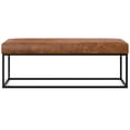 thumbnail image 5 of Simpli Home Candice 56 inch Wide Contemporary Modern Rectangle Ottoman Bench in Tan Genuine Leather, 5 of 7