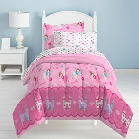 Dream Factory Set Characters Novelty Princess 5 Piece Bedding Set, Twin With Comforter