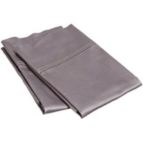 100% Combed Cotton Pillowcases, 400 Thread Count, Standard, Solid, Grey